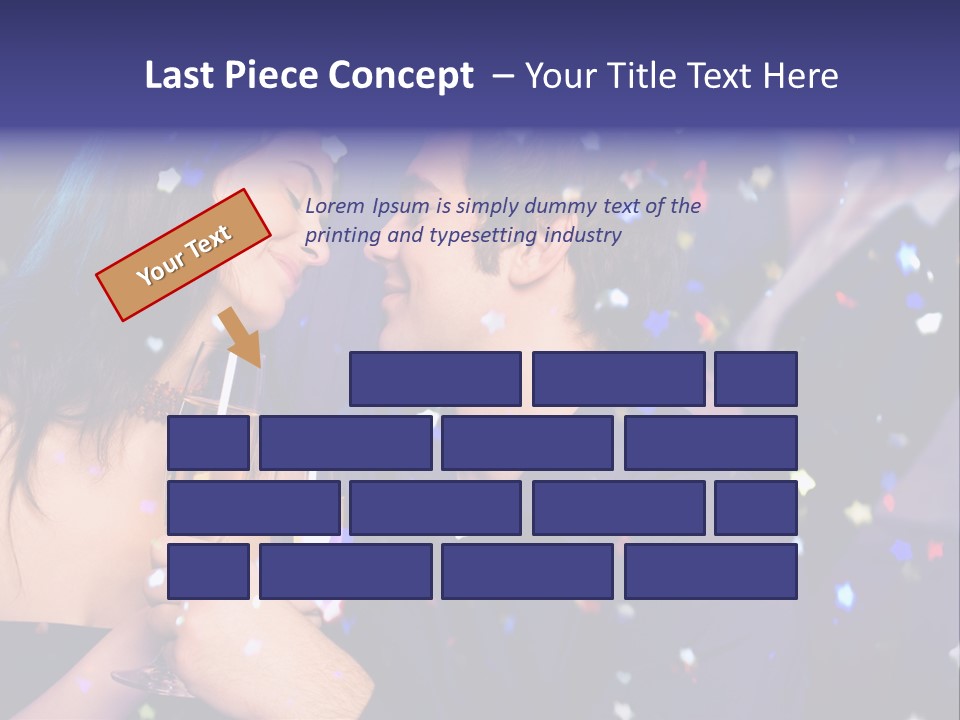 Young Happy Couple With Champagne Glasses At Celebration PowerPoint Template