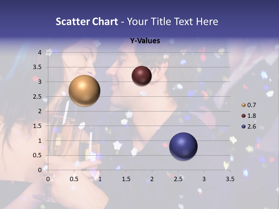 Young Happy Couple With Champagne Glasses At Celebration PowerPoint Template