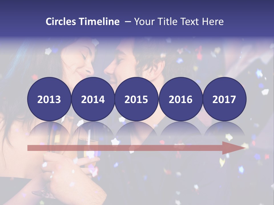 Young Happy Couple With Champagne Glasses At Celebration PowerPoint Template