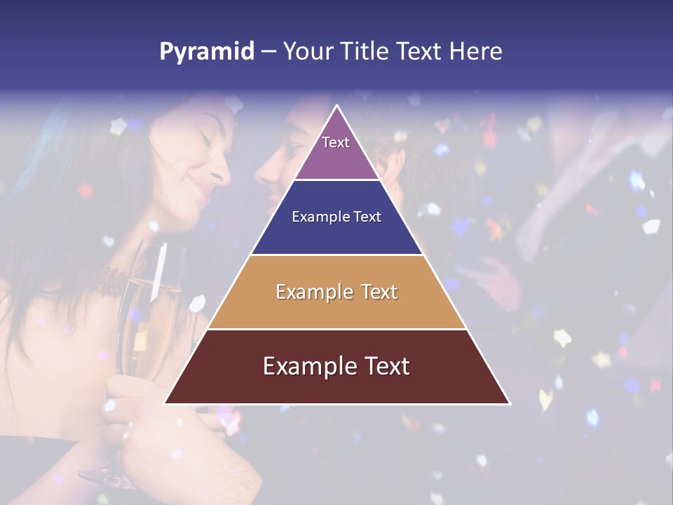 Young Happy Couple With Champagne Glasses At Celebration PowerPoint Template