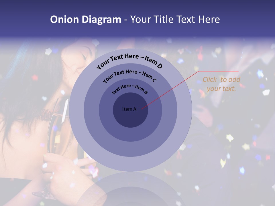 Young Happy Couple With Champagne Glasses At Celebration PowerPoint Template