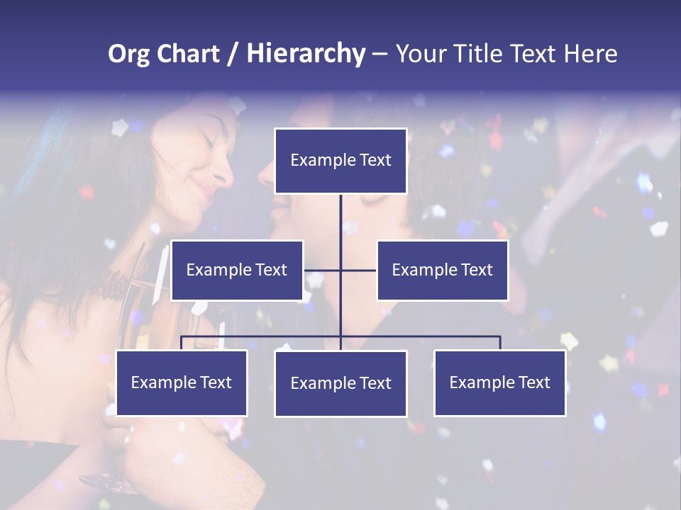 Young Happy Couple With Champagne Glasses At Celebration PowerPoint Template