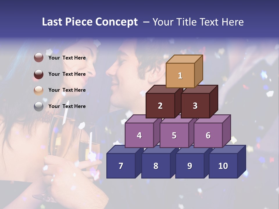 Young Happy Couple With Champagne Glasses At Celebration PowerPoint Template