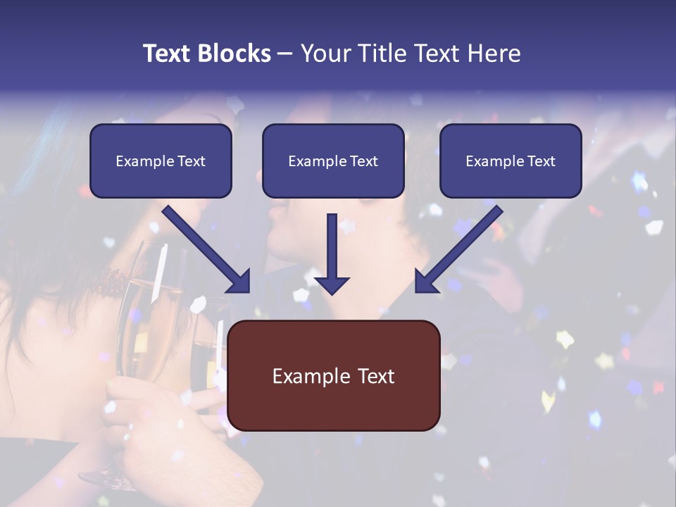 Young Happy Couple With Champagne Glasses At Celebration PowerPoint Template
