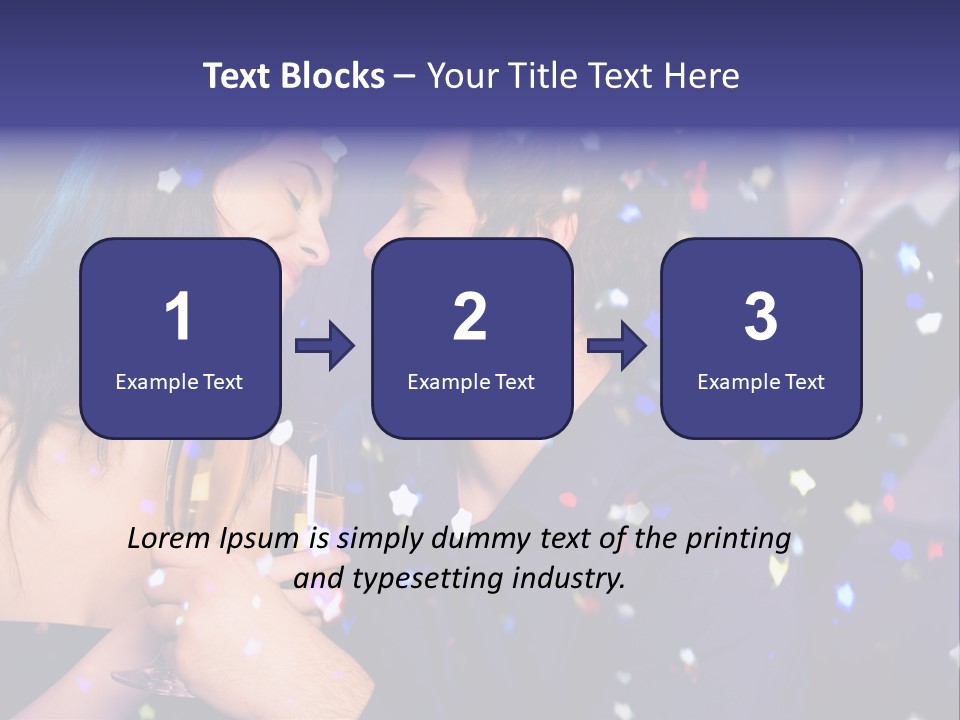 Young Happy Couple With Champagne Glasses At Celebration PowerPoint Template