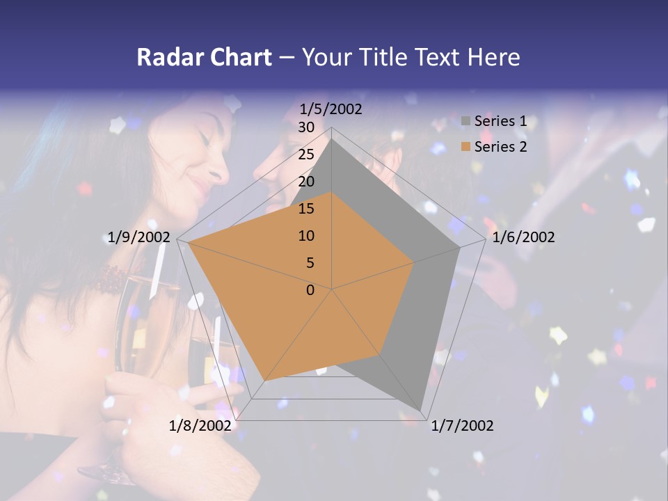 Young Happy Couple With Champagne Glasses At Celebration PowerPoint Template