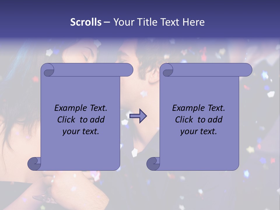 Young Happy Couple With Champagne Glasses At Celebration PowerPoint Template