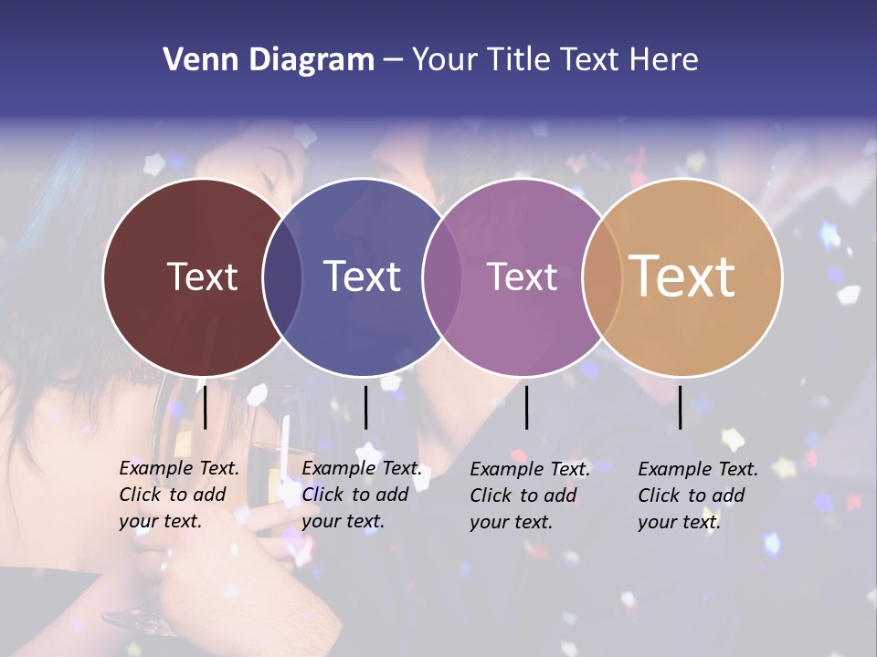 Young Happy Couple With Champagne Glasses At Celebration PowerPoint Template