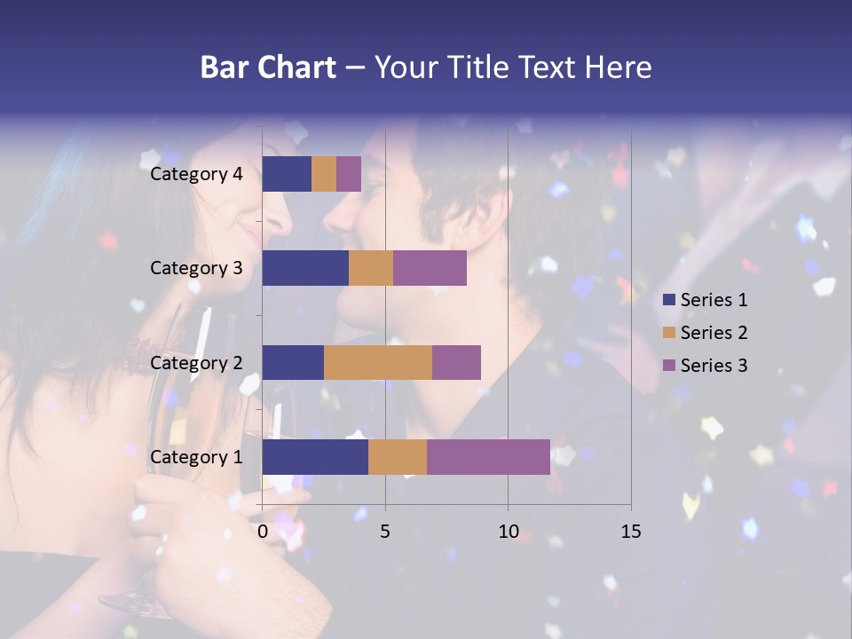 Young Happy Couple With Champagne Glasses At Celebration PowerPoint Template