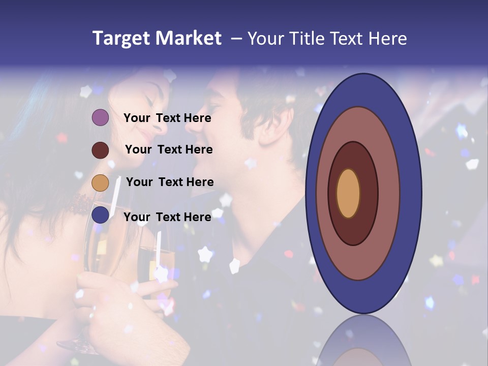 Young Happy Couple With Champagne Glasses At Celebration PowerPoint Template