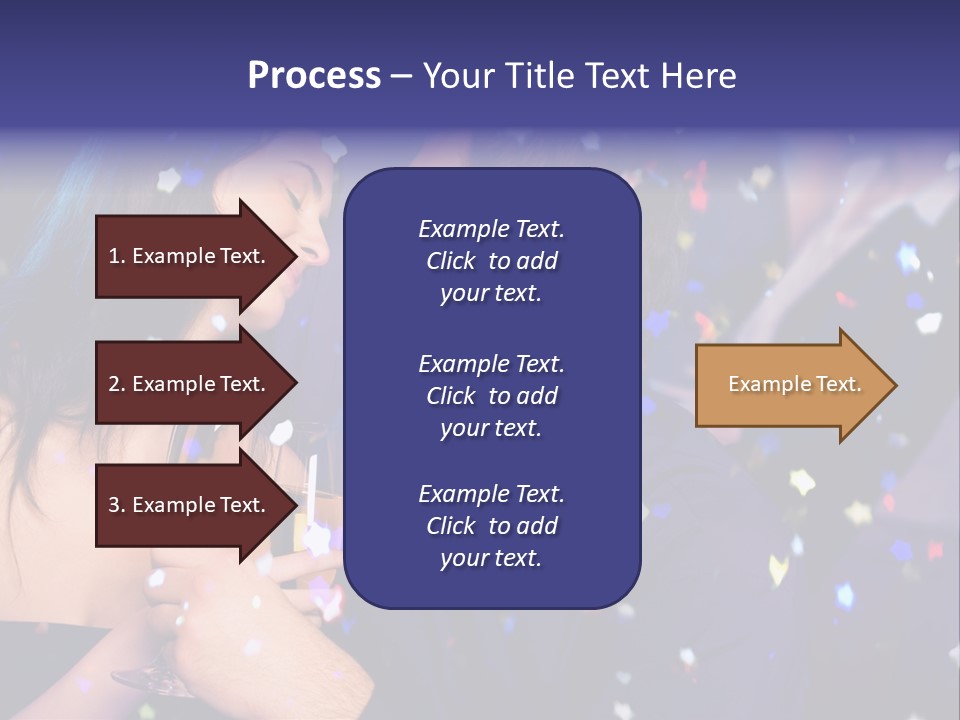 Young Happy Couple With Champagne Glasses At Celebration PowerPoint Template