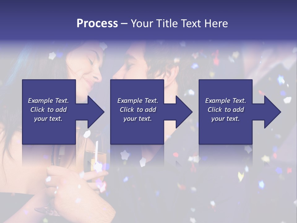 Young Happy Couple With Champagne Glasses At Celebration PowerPoint Template