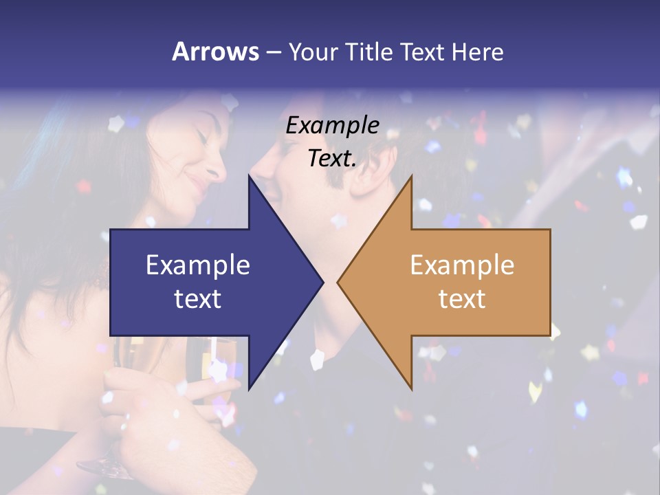 Young Happy Couple With Champagne Glasses At Celebration PowerPoint Template