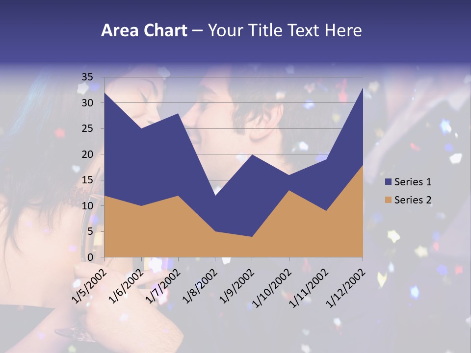Young Happy Couple With Champagne Glasses At Celebration PowerPoint Template