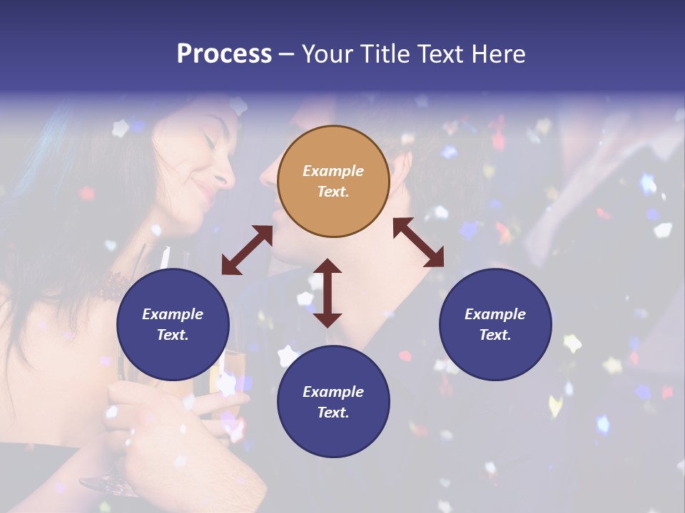 Young Happy Couple With Champagne Glasses At Celebration PowerPoint Template