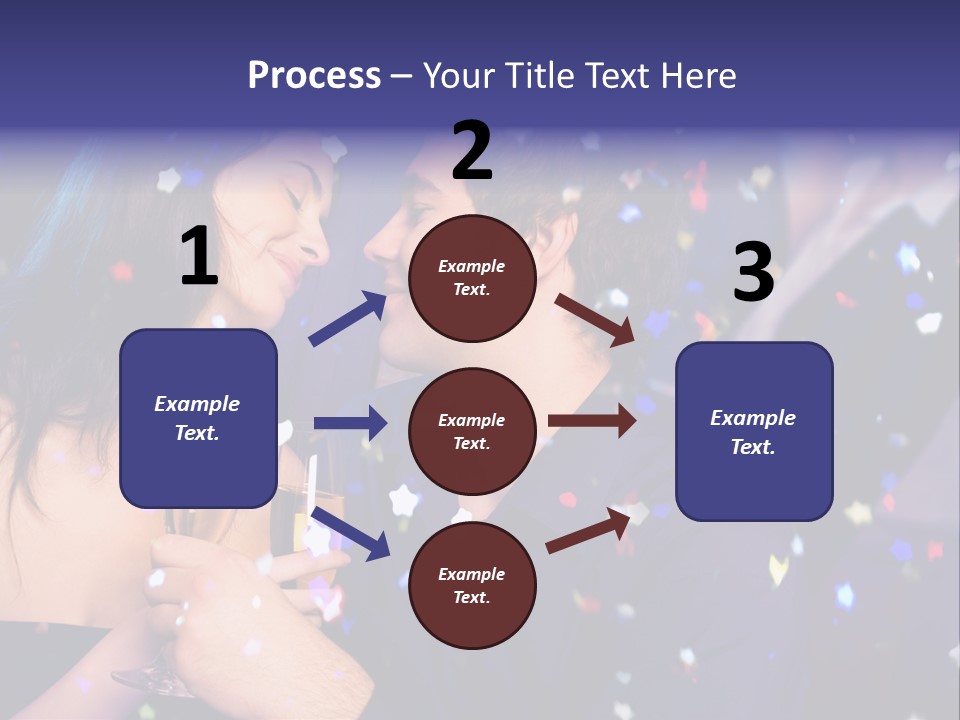 Young Happy Couple With Champagne Glasses At Celebration PowerPoint Template