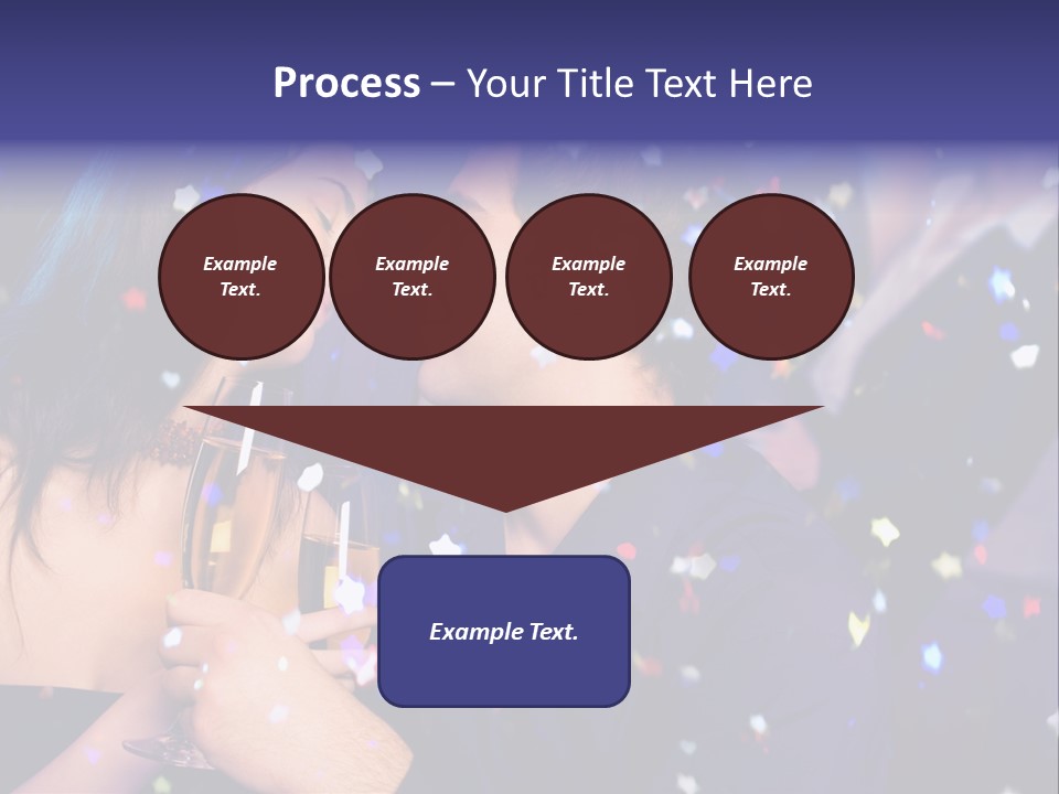 Young Happy Couple With Champagne Glasses At Celebration PowerPoint Template