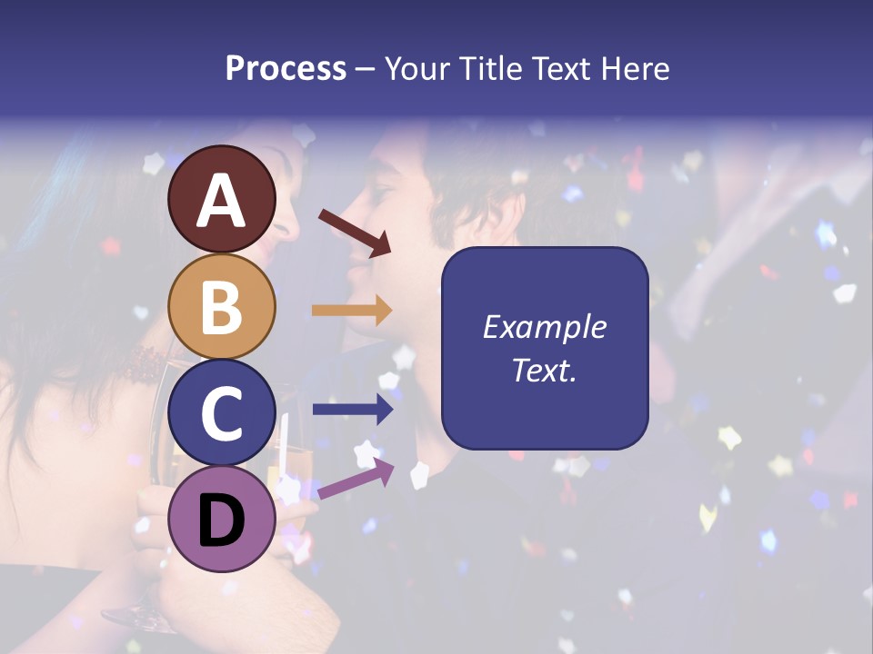 Young Happy Couple With Champagne Glasses At Celebration PowerPoint Template