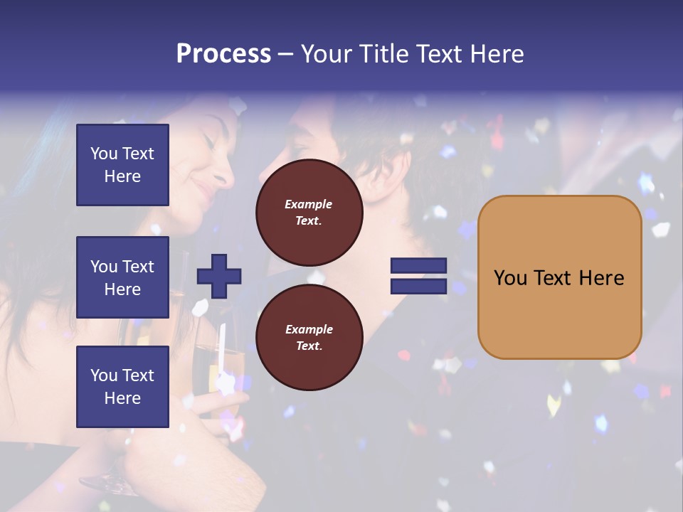 Young Happy Couple With Champagne Glasses At Celebration PowerPoint Template