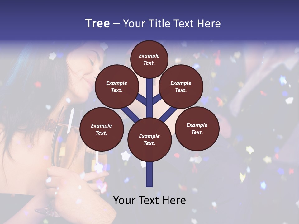 Young Happy Couple With Champagne Glasses At Celebration PowerPoint Template