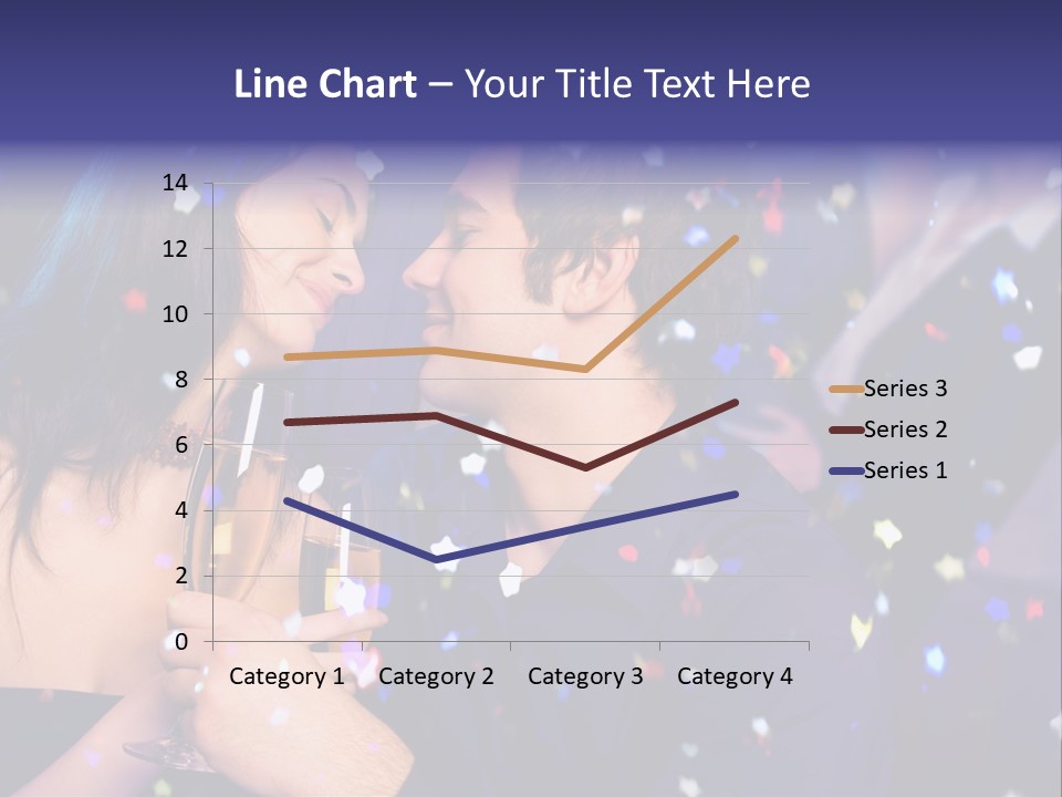 Young Happy Couple With Champagne Glasses At Celebration PowerPoint Template