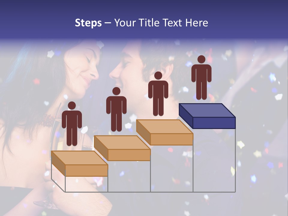 Young Happy Couple With Champagne Glasses At Celebration PowerPoint Template