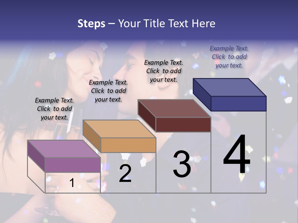 Young Happy Couple With Champagne Glasses At Celebration PowerPoint Template