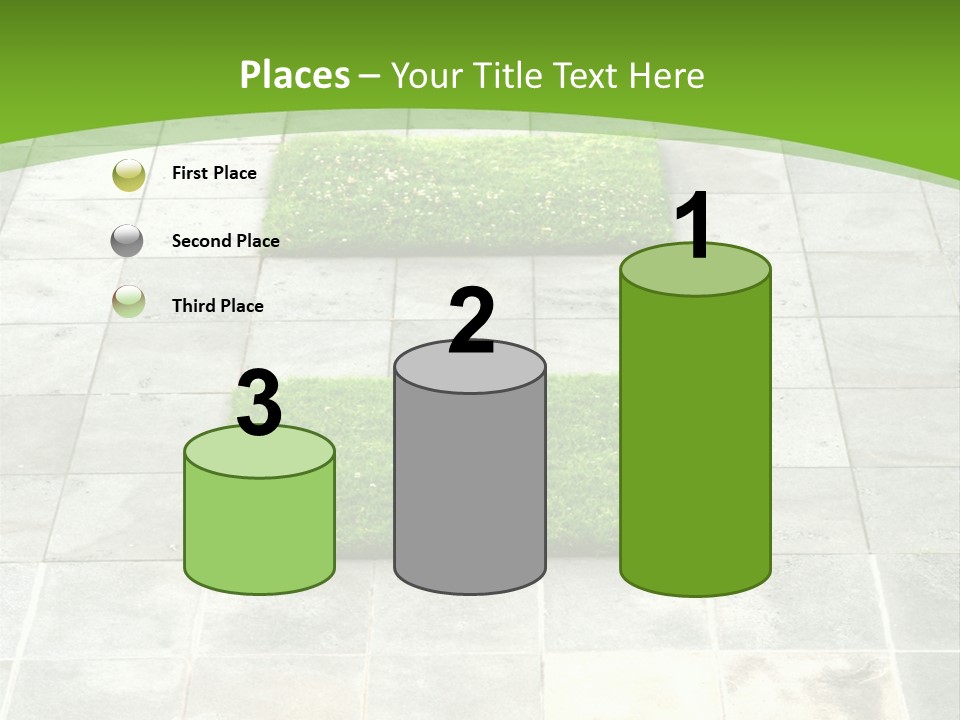 Paving Stones And Lawn Squares, In Interesting Geometric Pattern. PowerPoint Template