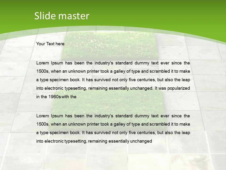 Paving Stones And Lawn Squares, In Interesting Geometric Pattern. PowerPoint Template