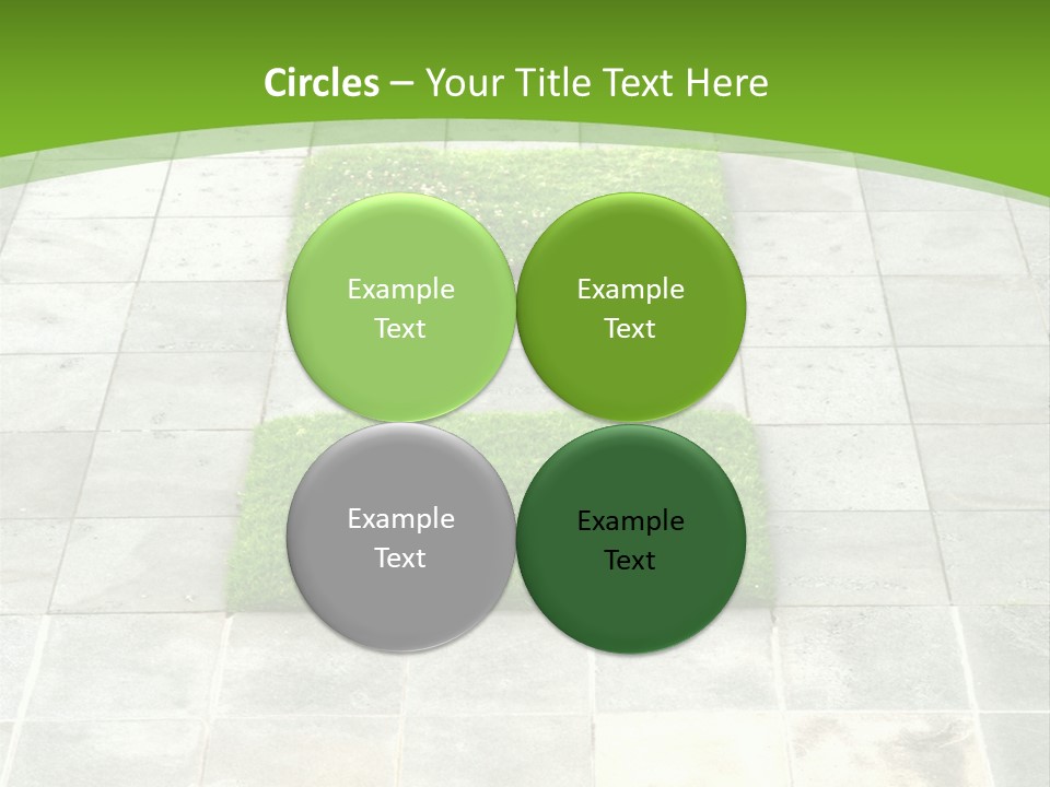 Paving Stones And Lawn Squares, In Interesting Geometric Pattern. PowerPoint Template