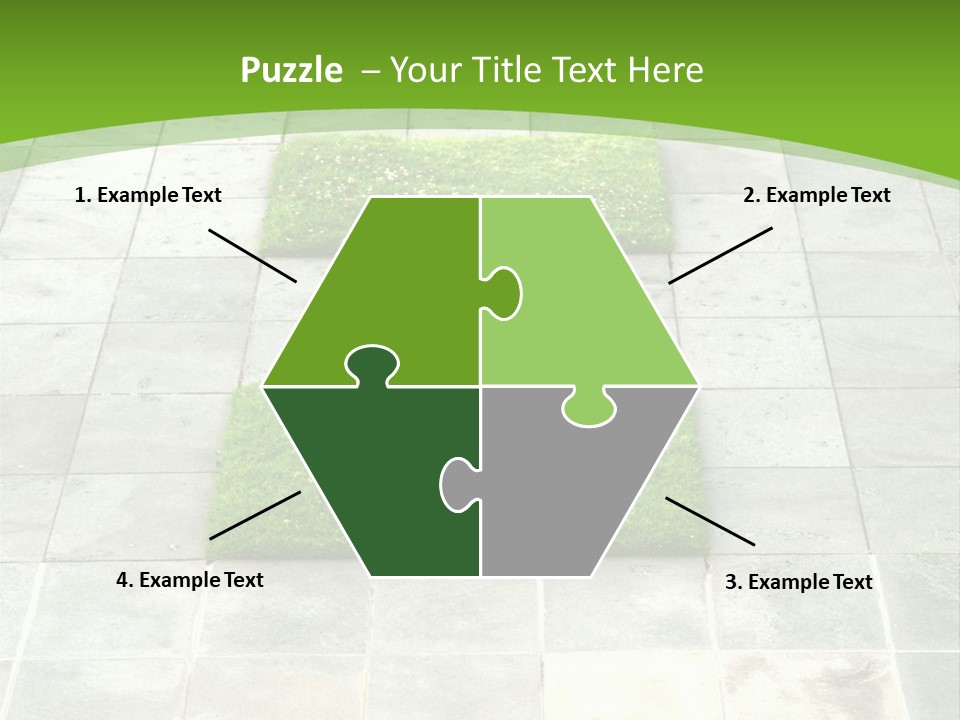 Paving Stones And Lawn Squares, In Interesting Geometric Pattern. PowerPoint Template