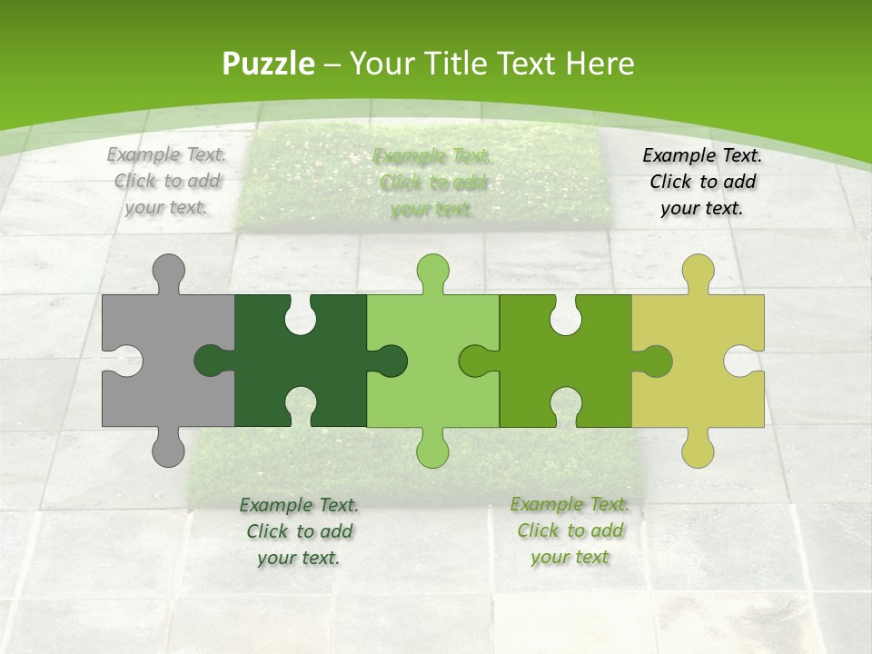 Paving Stones And Lawn Squares, In Interesting Geometric Pattern. PowerPoint Template