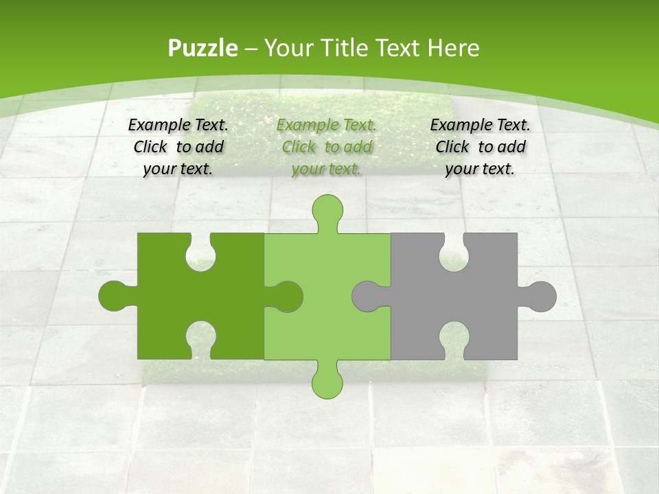 Paving Stones And Lawn Squares, In Interesting Geometric Pattern. PowerPoint Template