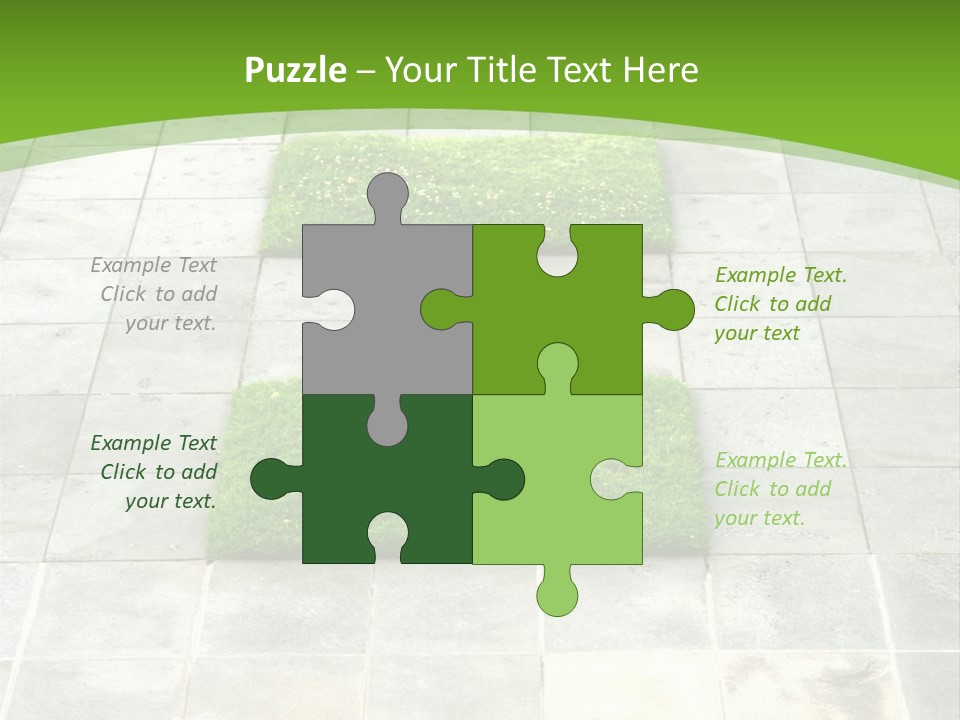 Paving Stones And Lawn Squares, In Interesting Geometric Pattern. PowerPoint Template