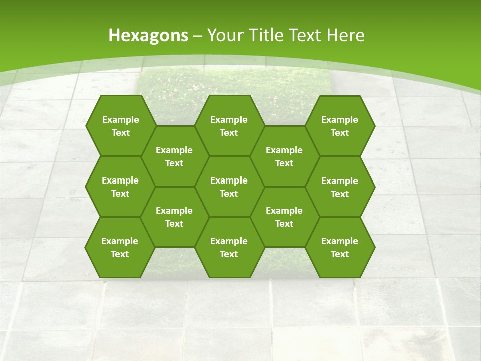 Paving Stones And Lawn Squares, In Interesting Geometric Pattern. PowerPoint Template