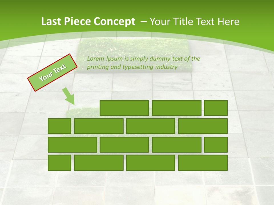 Paving Stones And Lawn Squares, In Interesting Geometric Pattern. PowerPoint Template