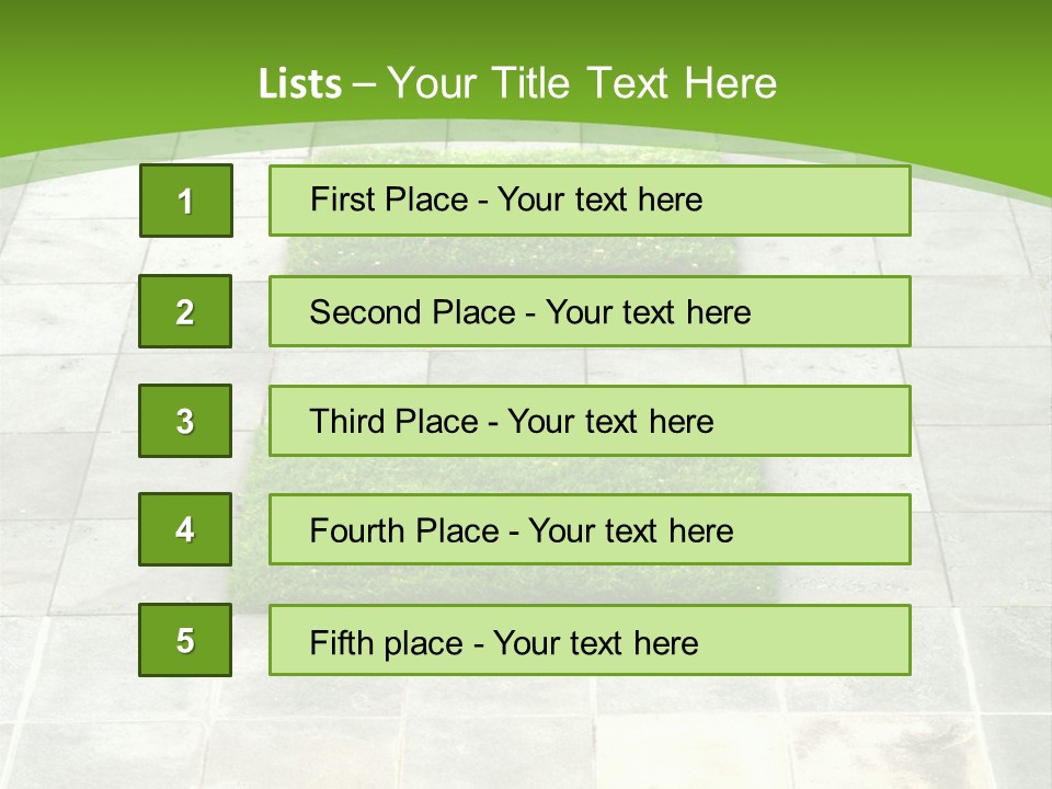 Paving Stones And Lawn Squares, In Interesting Geometric Pattern. PowerPoint Template