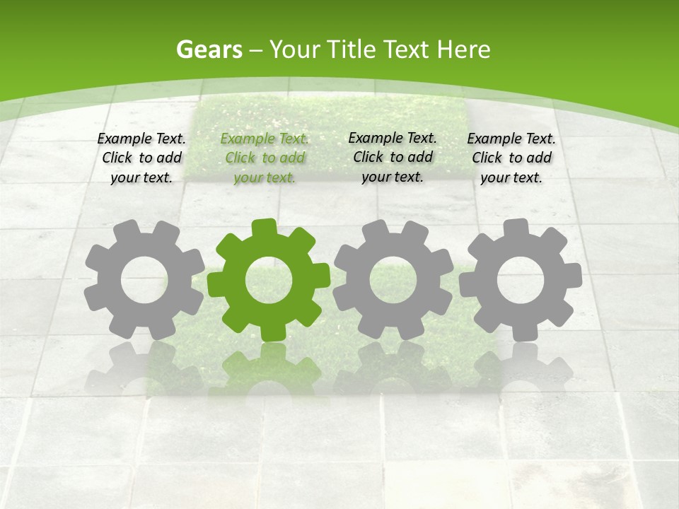 Paving Stones And Lawn Squares, In Interesting Geometric Pattern. PowerPoint Template