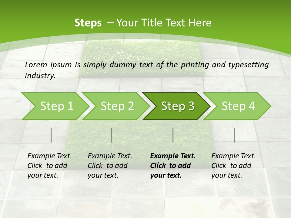 Paving Stones And Lawn Squares, In Interesting Geometric Pattern. PowerPoint Template
