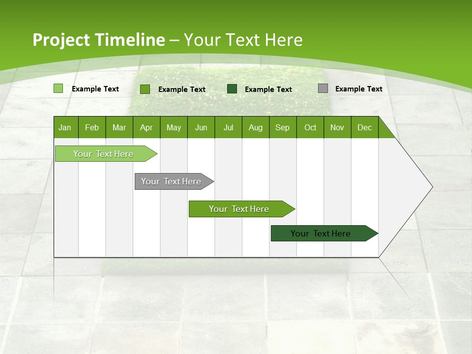 Paving Stones And Lawn Squares, In Interesting Geometric Pattern. PowerPoint Template