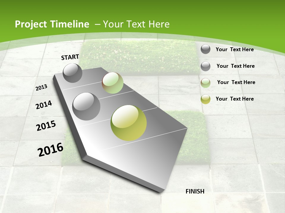 Paving Stones And Lawn Squares, In Interesting Geometric Pattern. PowerPoint Template