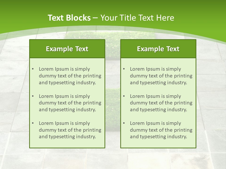 Paving Stones And Lawn Squares, In Interesting Geometric Pattern. PowerPoint Template