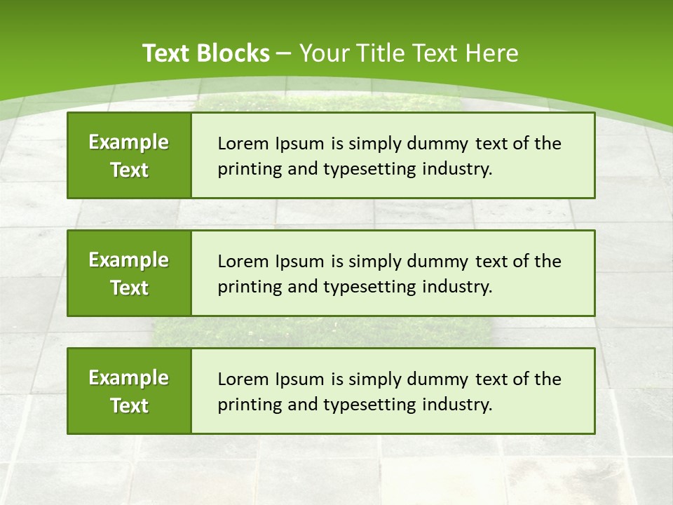 Paving Stones And Lawn Squares, In Interesting Geometric Pattern. PowerPoint Template