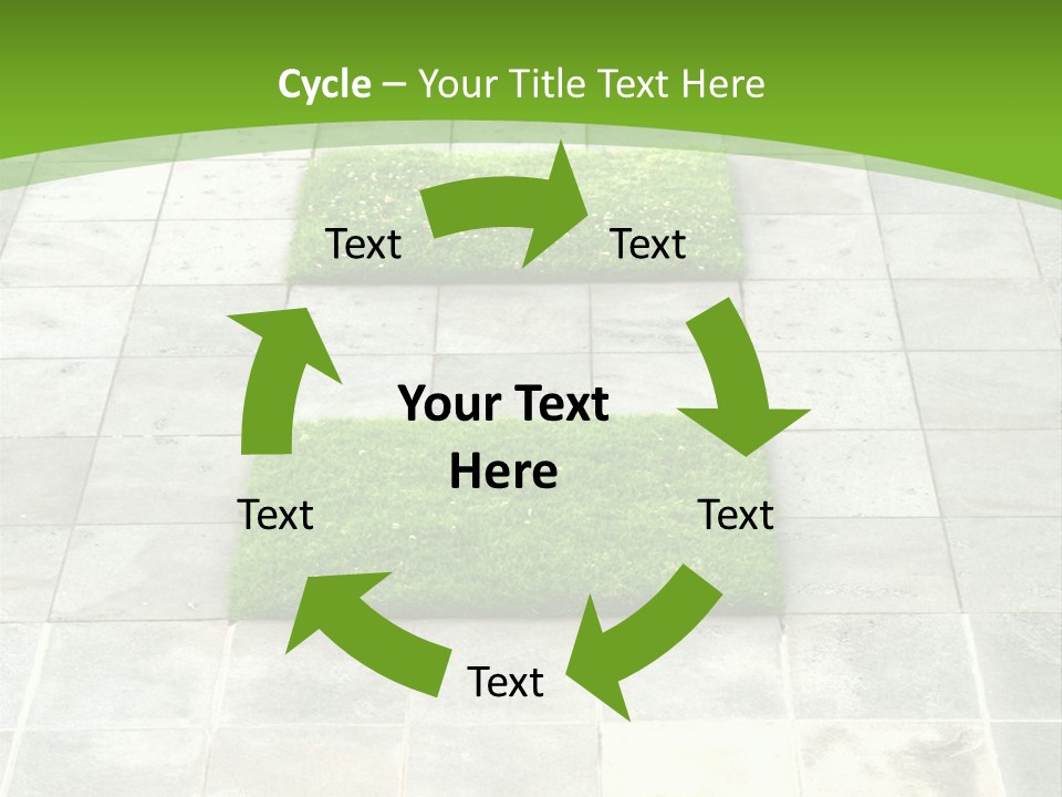 Paving Stones And Lawn Squares, In Interesting Geometric Pattern. PowerPoint Template