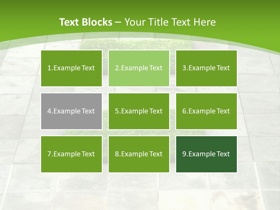 Paving Stones And Lawn Squares, In Interesting Geometric Pattern. PowerPoint Template