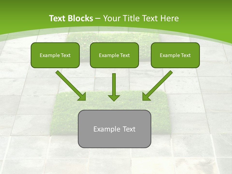 Paving Stones And Lawn Squares, In Interesting Geometric Pattern. PowerPoint Template