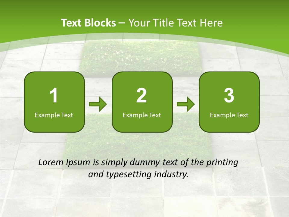 Paving Stones And Lawn Squares, In Interesting Geometric Pattern. PowerPoint Template