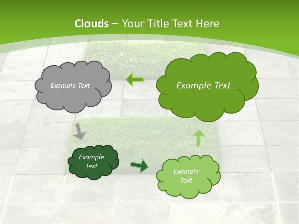 Paving Stones And Lawn Squares, In Interesting Geometric Pattern. PowerPoint Template