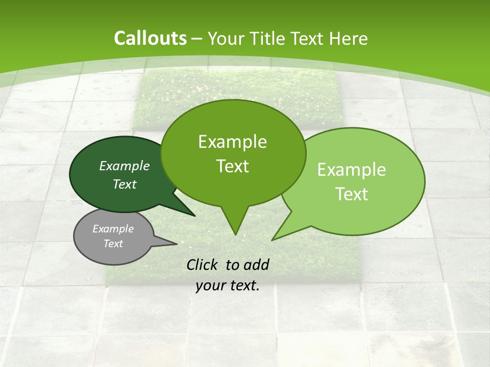 Paving Stones And Lawn Squares, In Interesting Geometric Pattern. PowerPoint Template