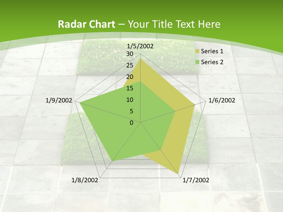 Paving Stones And Lawn Squares, In Interesting Geometric Pattern. PowerPoint Template